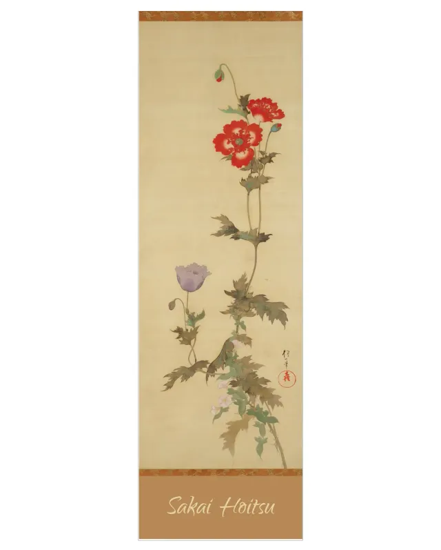 Pomegranate Sakai Hoitsu Poppies Morning Glories bogmærke