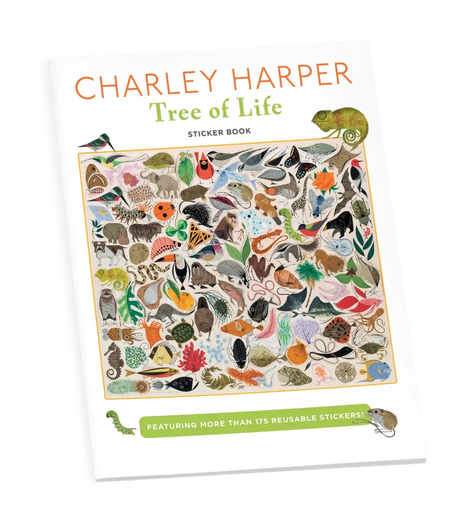 Charley Harper Tree of Life klistermærkebog dyr