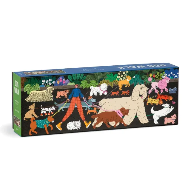 Galison Dog Walk puslespil 1000 brikker panorama hunde