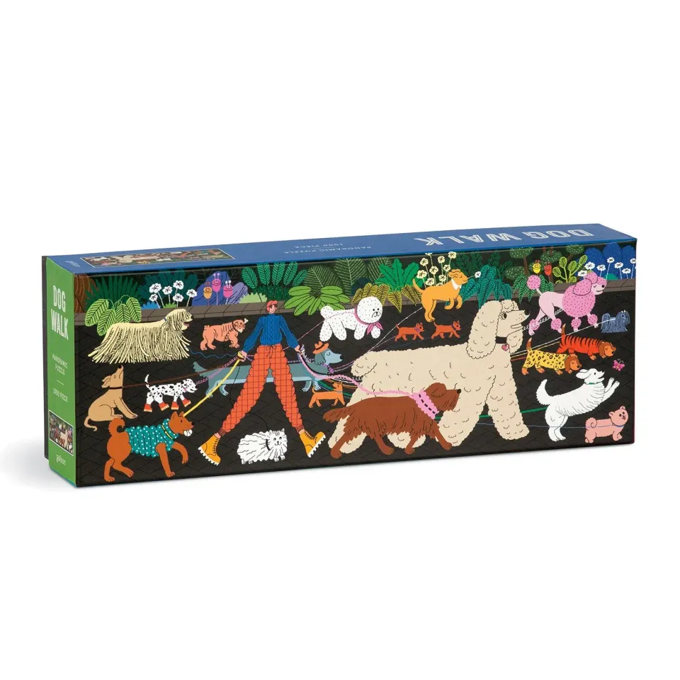 Galison Dog Walk puslespil 1000 brikker panorama hunde