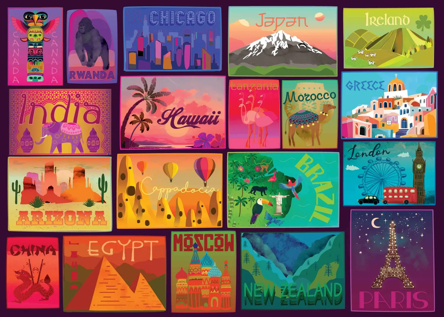Elena Essex Postcards puslespil 1000 brikker rejsemotiv