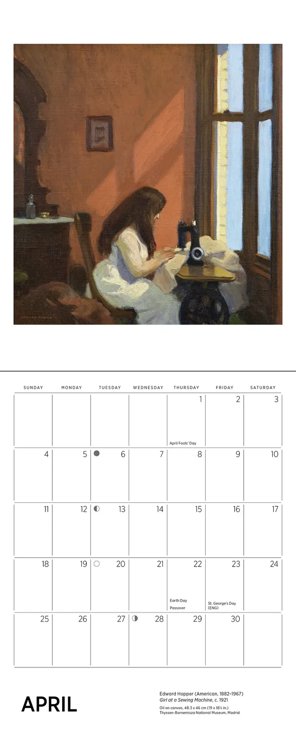 Edward Hopper 2027 mini vægkalender kystlandskaber