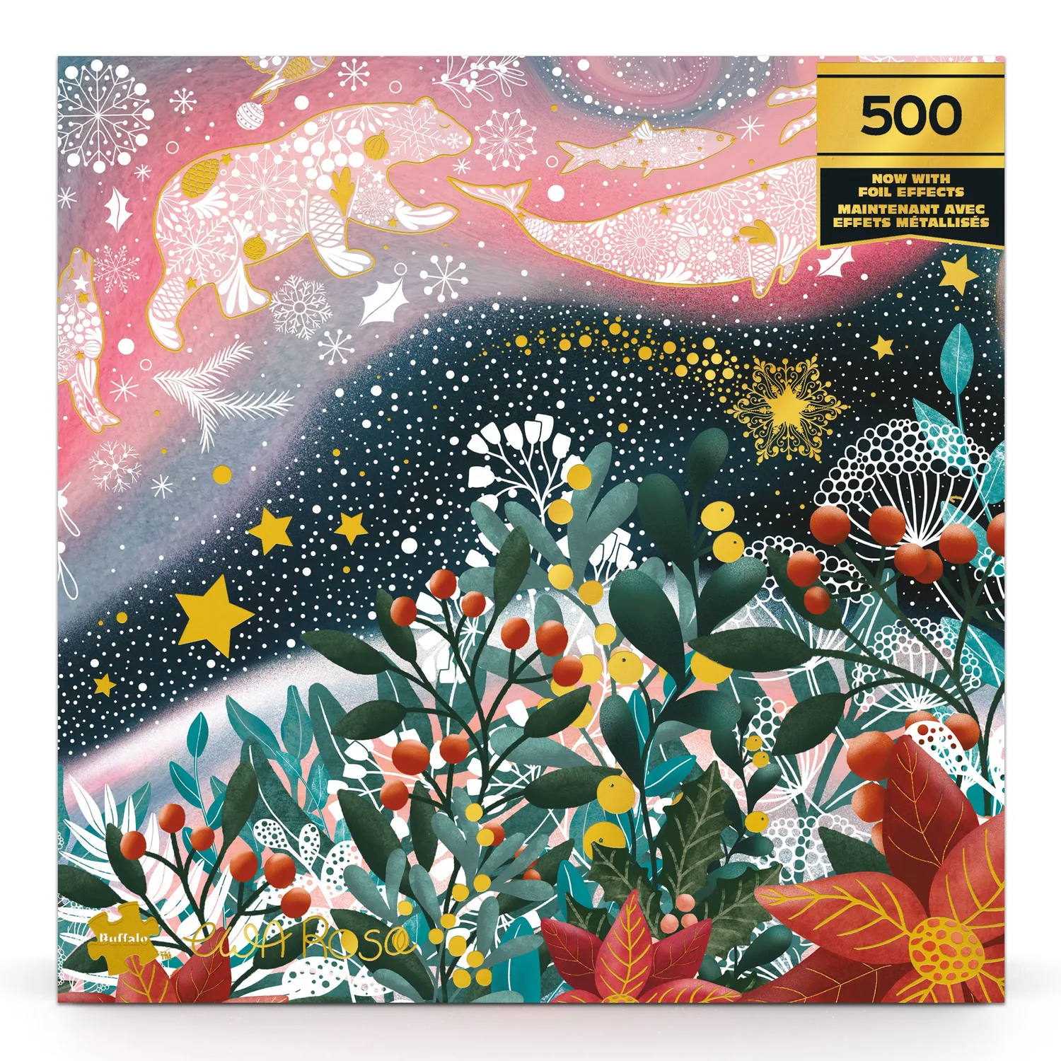 Buffalo Games Gold Celestial Animals puslespil 500 brikker gaveæske