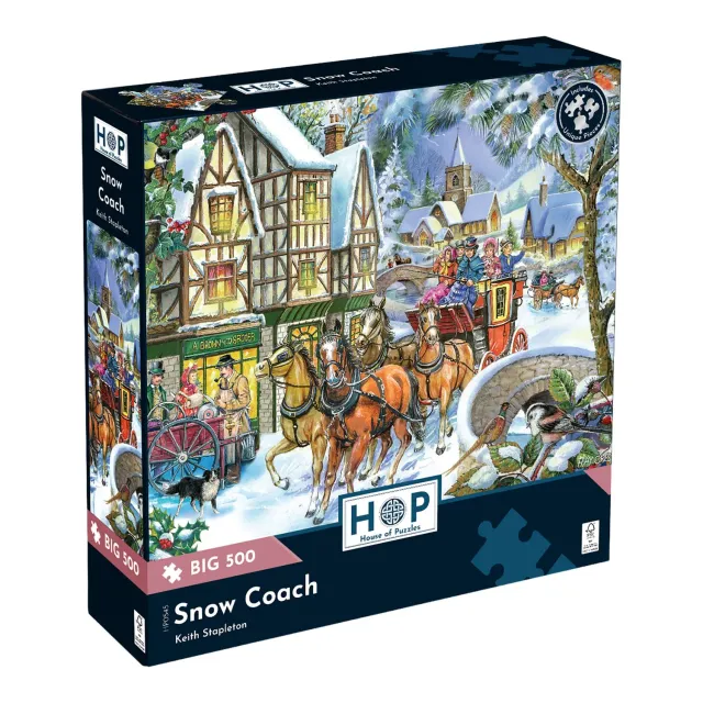 House of Puzzles BIG Snow Coach puslespil 500 brikker jul