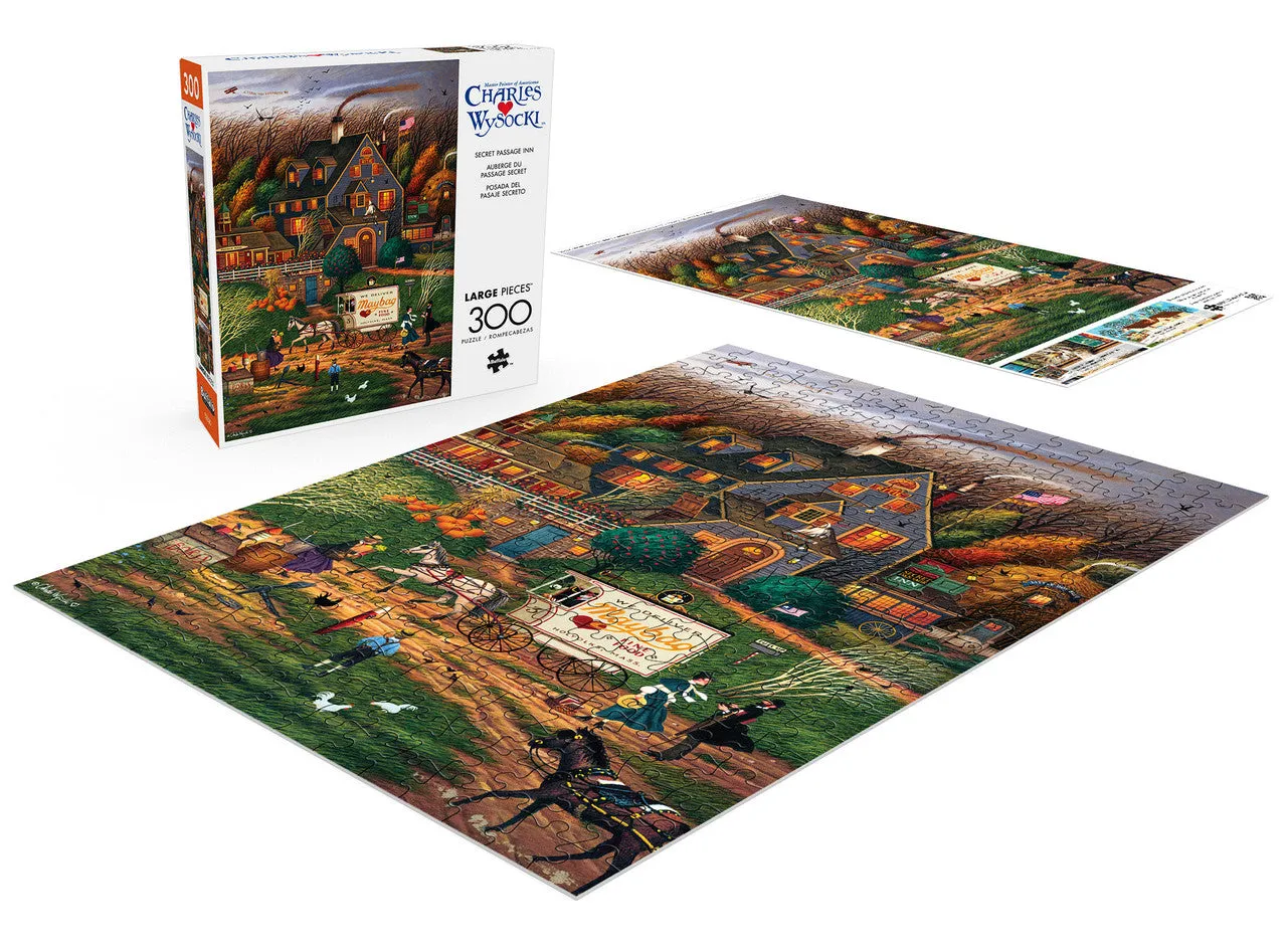 Buffalo Games Charles Wysocki Secret Passage Inn puslespil 300 store brikker kro