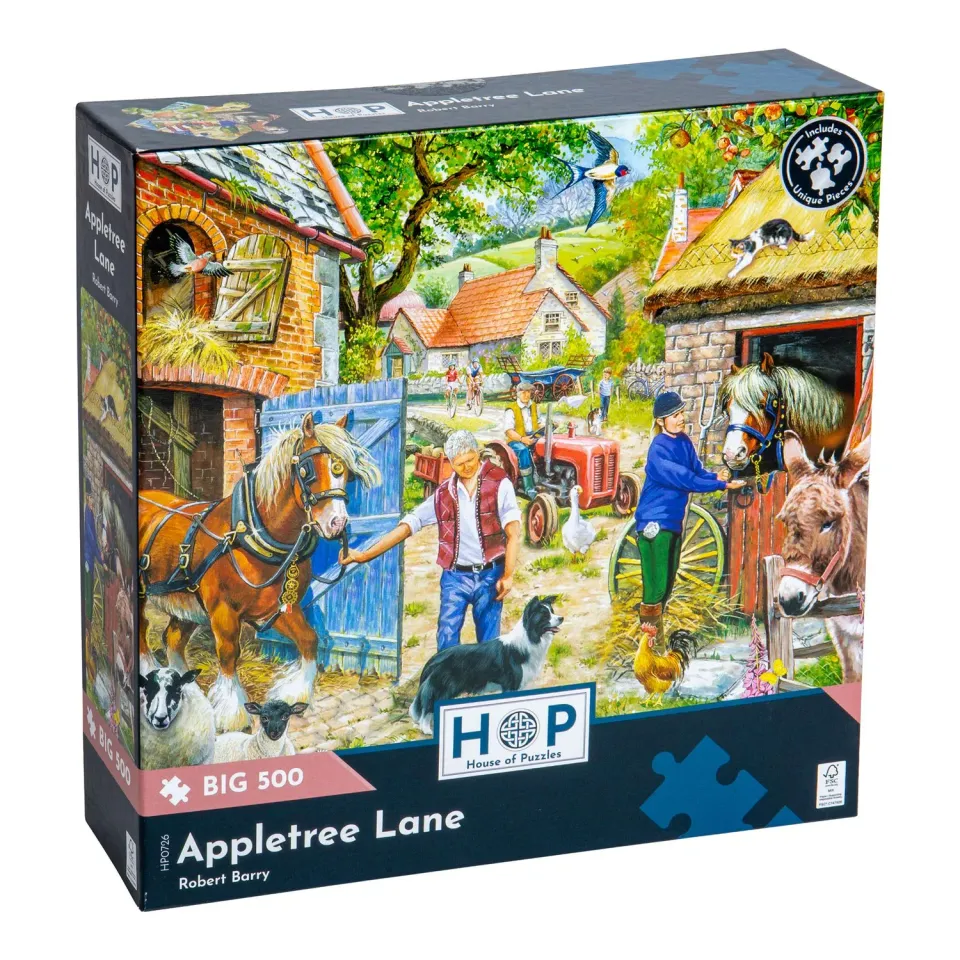 House of Puzzle BIG Appletree Lane puslespil 500 brikker gård