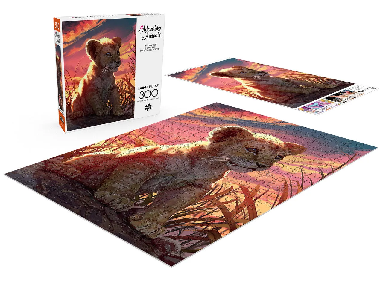 Buffalo Games Adorable Animals Løveungen puslespil 300 store brikker