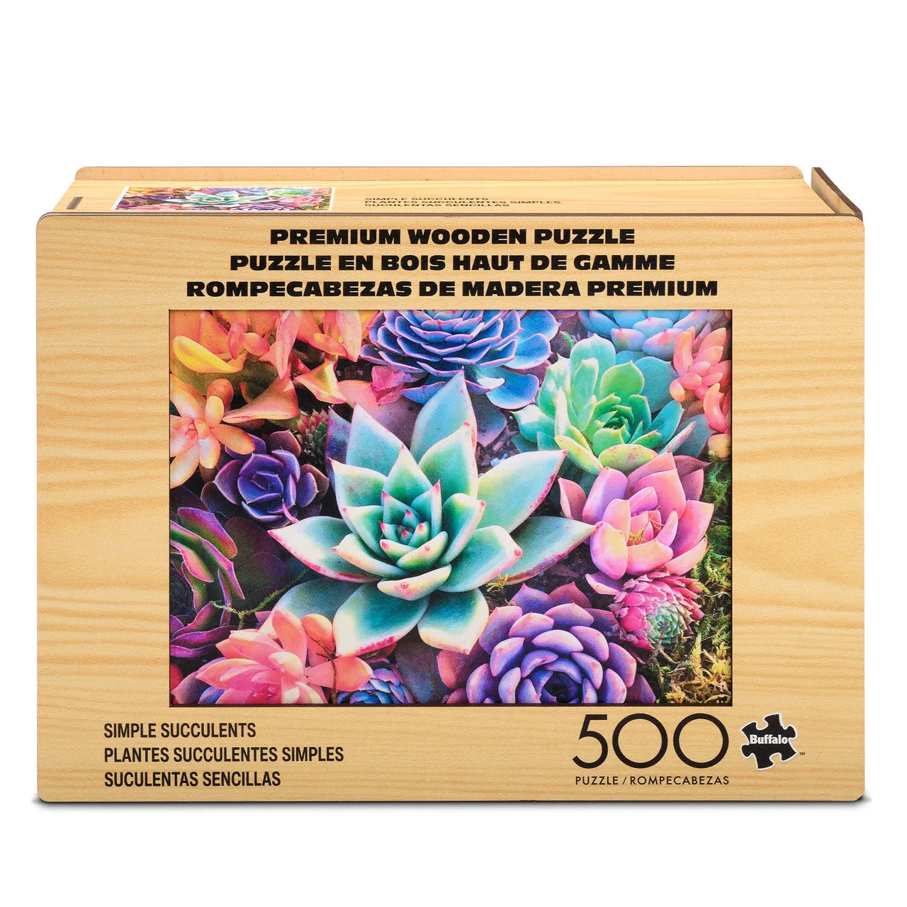 Buffalo Games Wood Simple Succulents træpuslespil 500 brikker blomst
