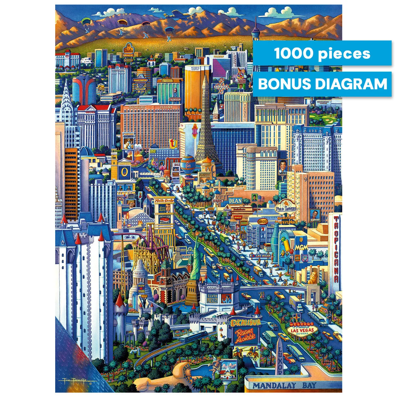 Buffalo Games Eric Dowdle Las Vegas puslespil 1000 brikker bymotiv
