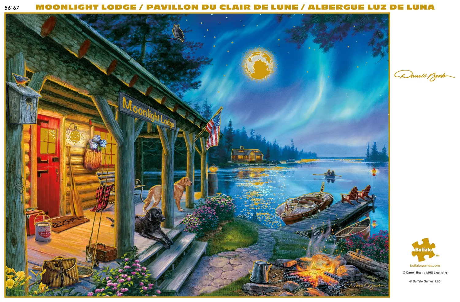 Buffalo Gold Moonlight Lodge puslespil 1000 brikker gaveæske
