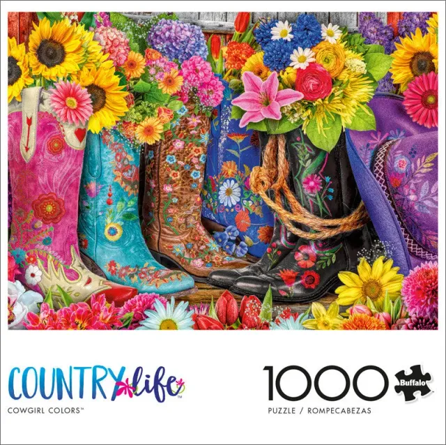 Buffalo Games Country Life Cowgirl Colors puslespil 1000 brikker