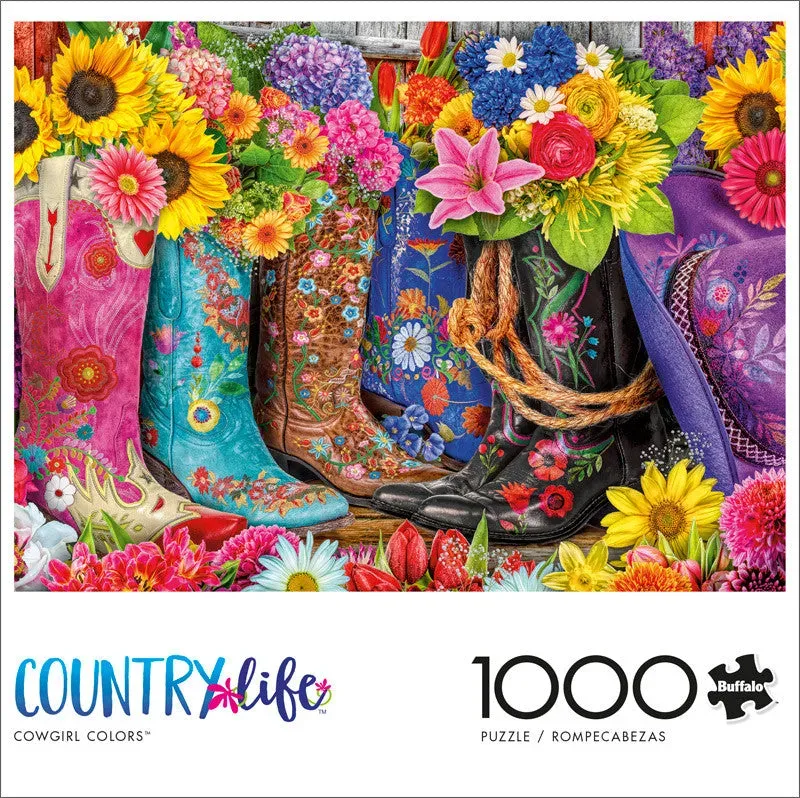 Buffalo Games Country Life Cowgirl Colors puslespil 1000 brikker