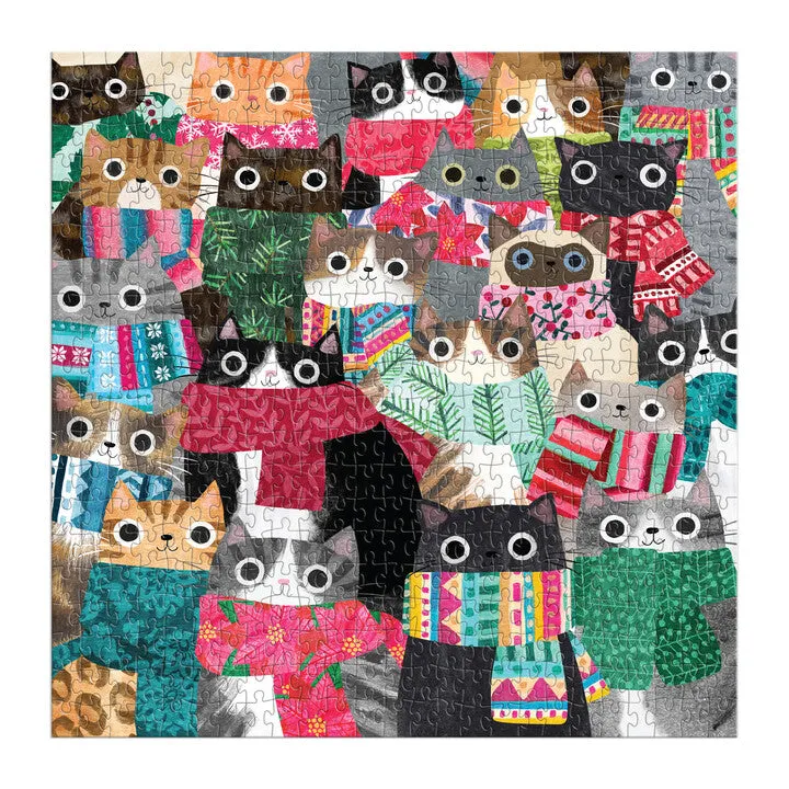 Galison Wintry Cats puslespil 500 brikker katte
