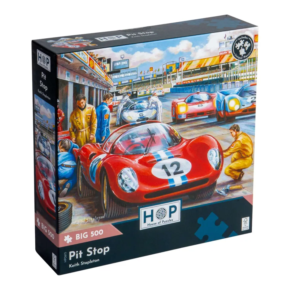 House of Puzzle BIG 500 Pit Stop puslespil 500 biler
