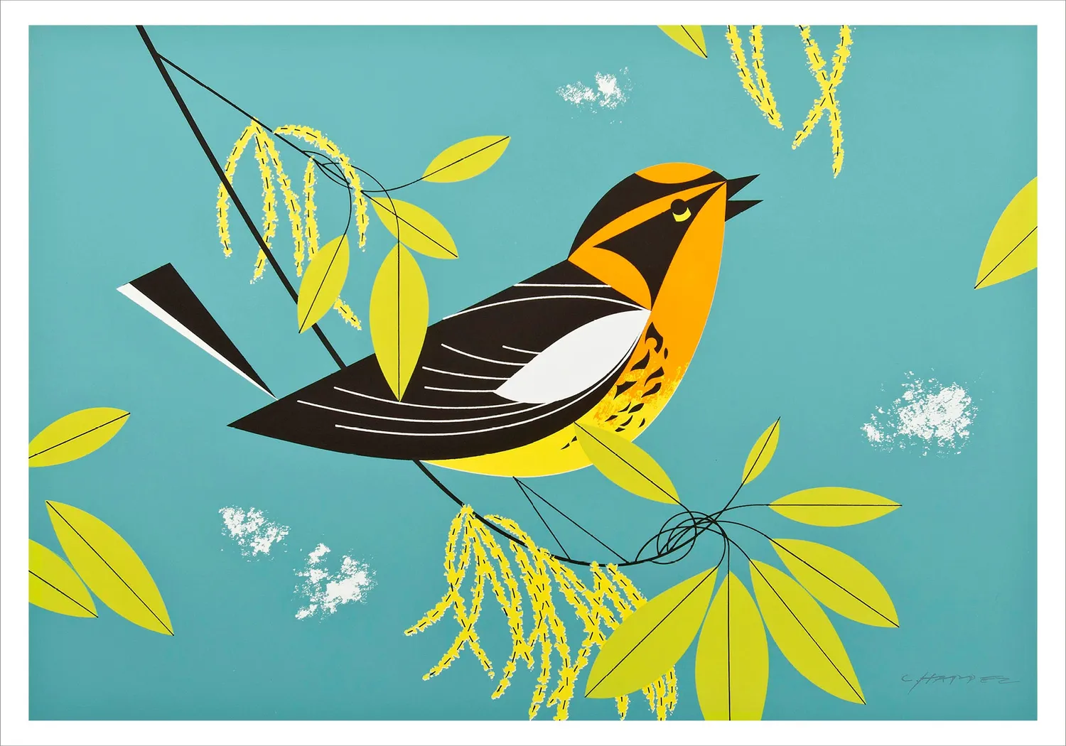 Pomegranate Charley Harper Blackburnian Warbler kortæske