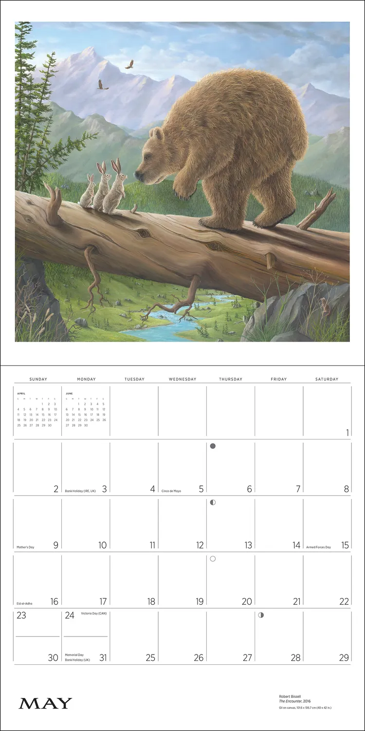 Pomegranate Spirit Robert Bissell vægkalender 2027 bjørne