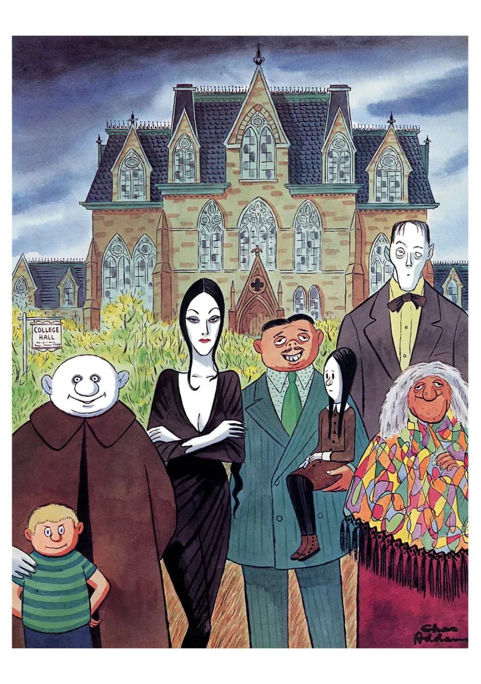 Pomegranate Charles Addams fødselsdagskort – Addams Family humor