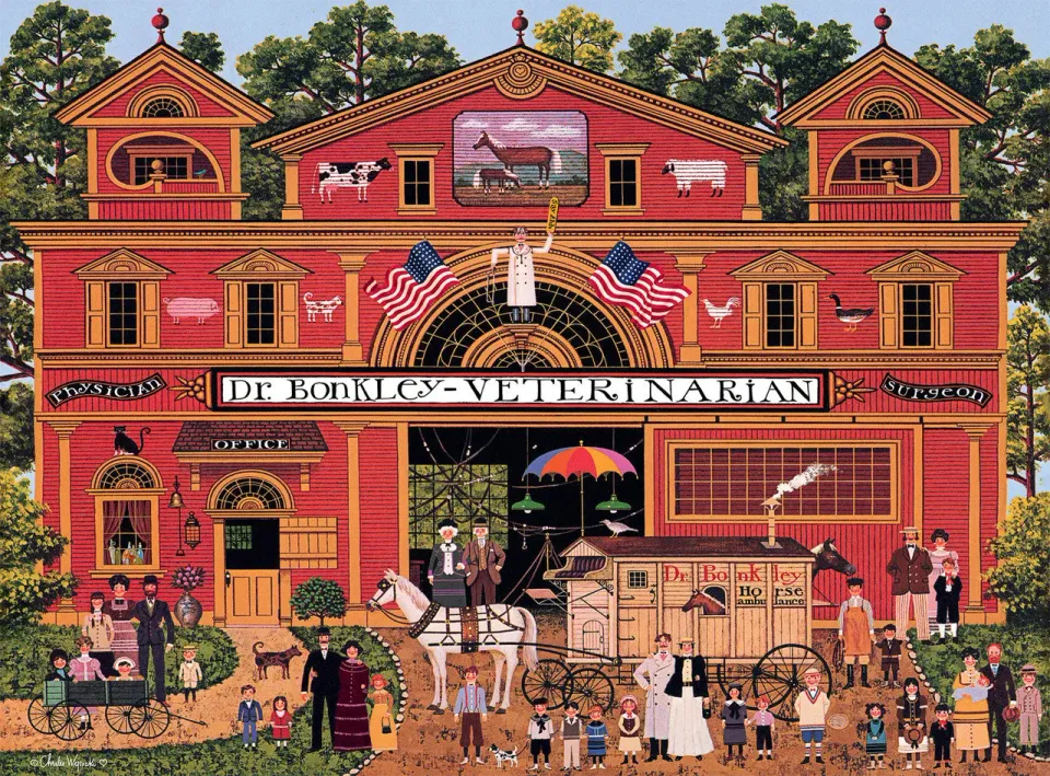 Buffalo Games Charles Wysocki Dr. Bonkley puslespil 1000 brikker gård