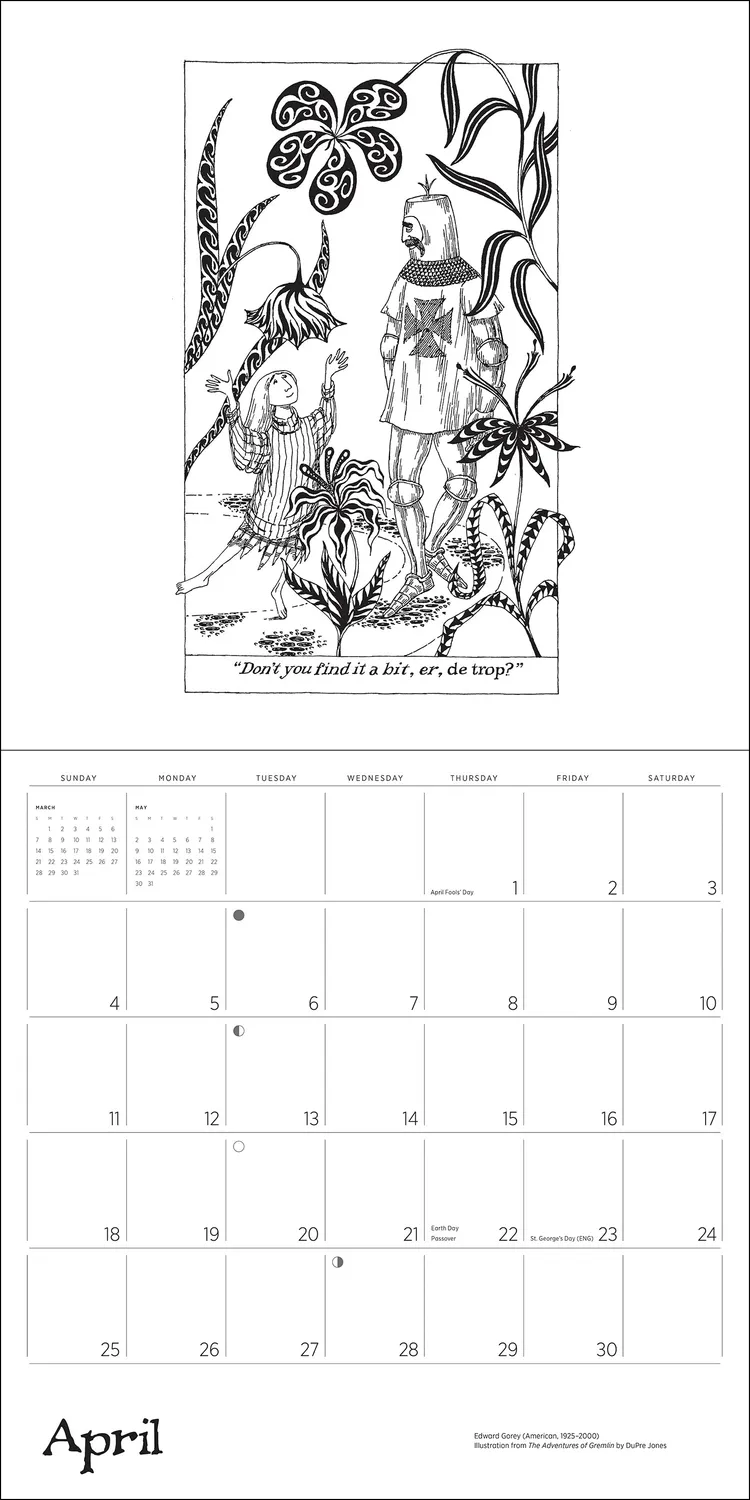 Pomegranate Edward Gorey 2027 vægkalender humor