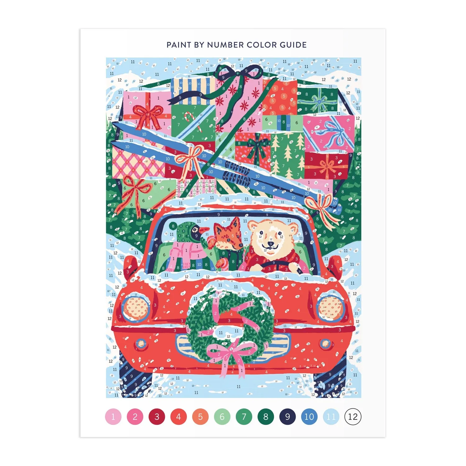 Good Puzzle Co. Christmas Joyride mal efter tal sæt 23x30 cm
