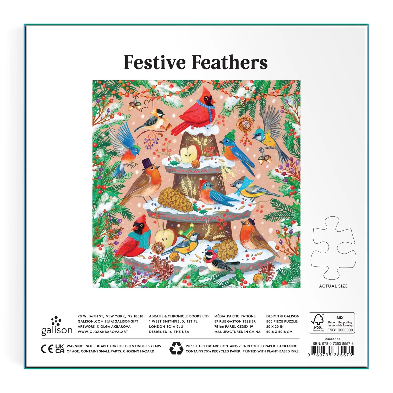 Good Puzzle Co. Festive Feathers puslespil 500 brikker folie