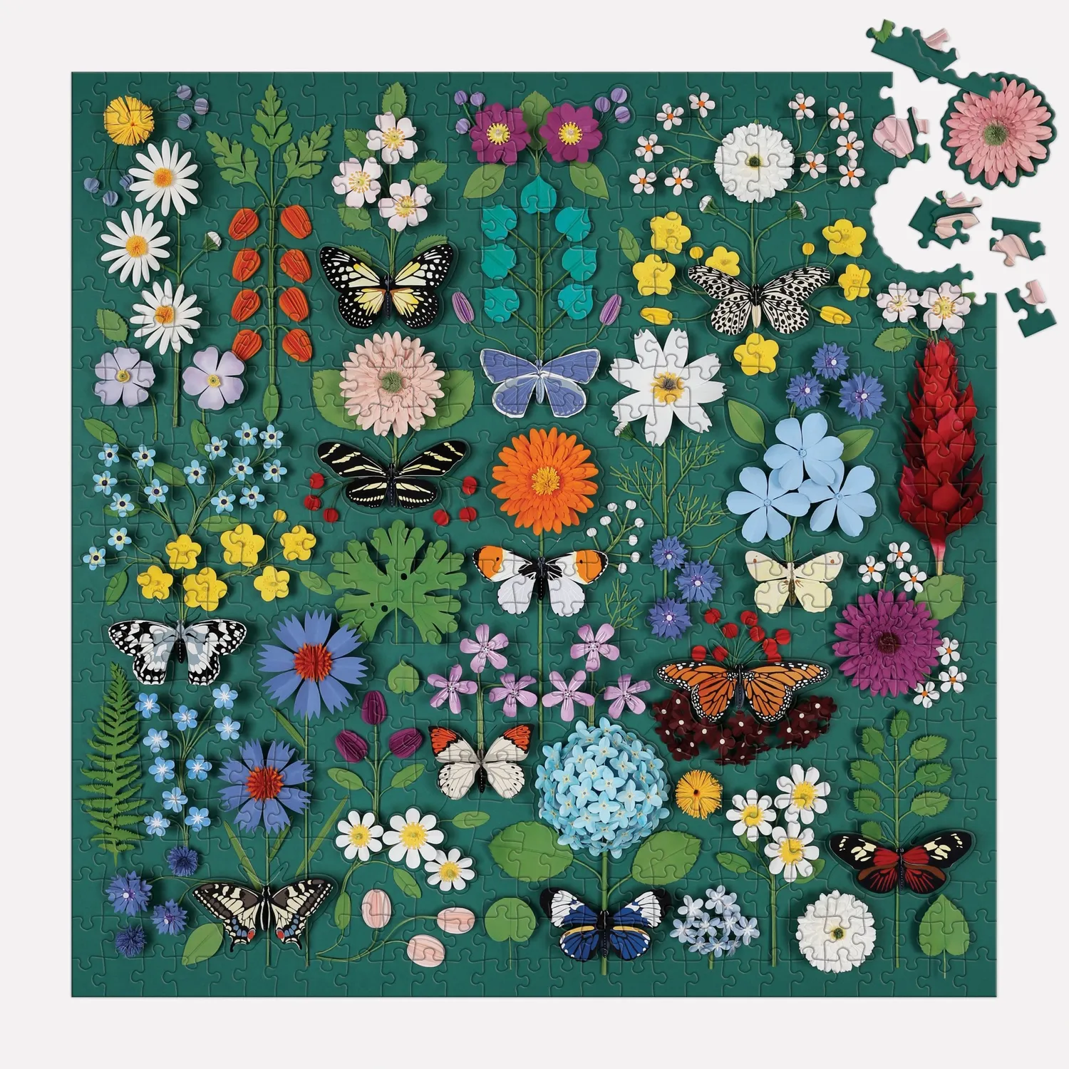 Good Puzzle Co. Butterfly Botanica puslespil 500 brikker formbrikker