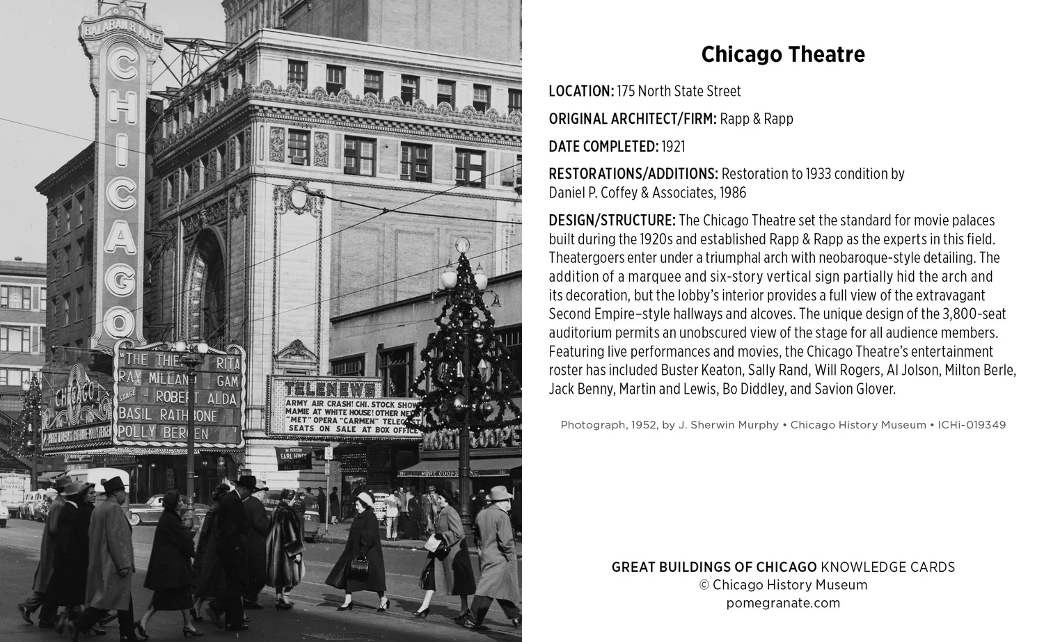 Pomegranate Great Buildings of Chicago videnskort 48 kort arkitektur