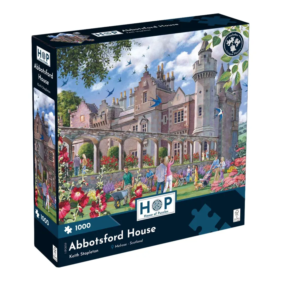 House of Puzzles Abbotsford House puslespil 1000 brikker Skotland