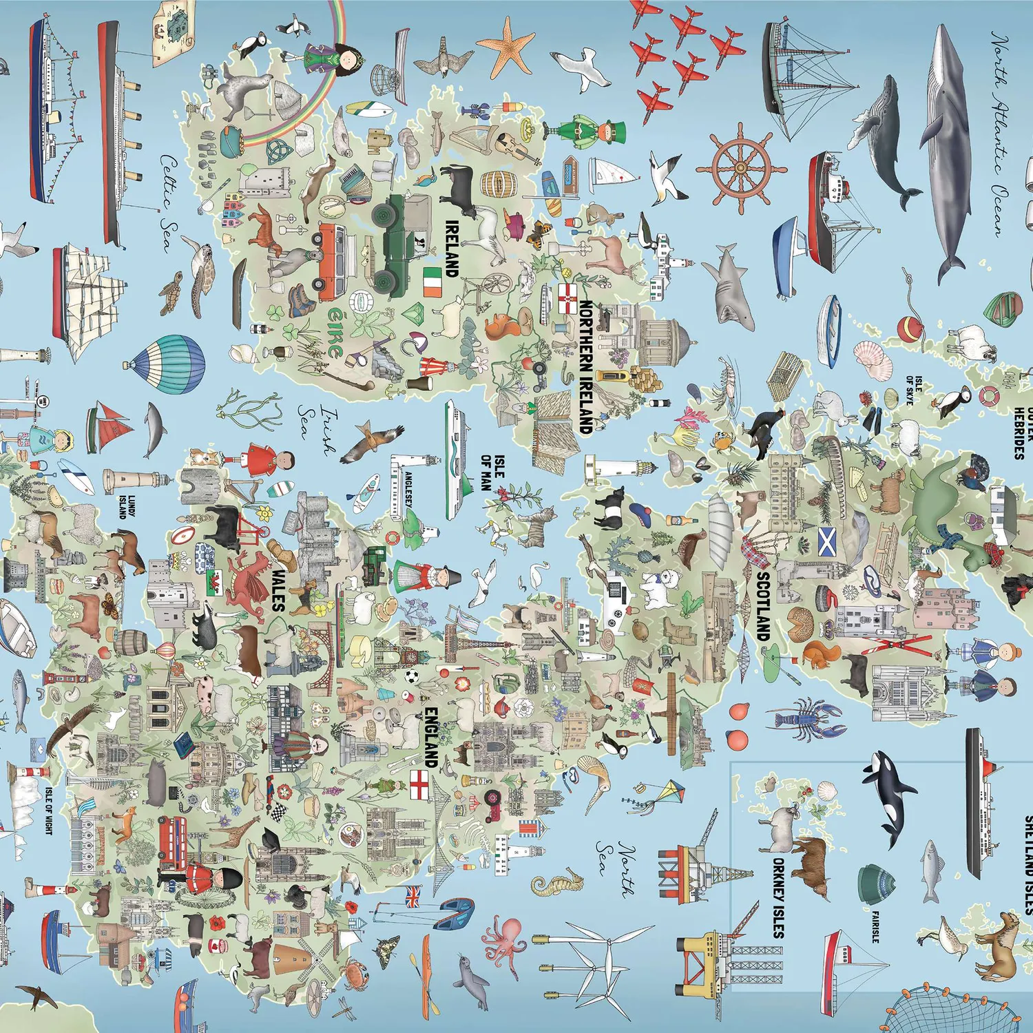 House of Puzzle The British Isles puslespil 1000 kortmotiv