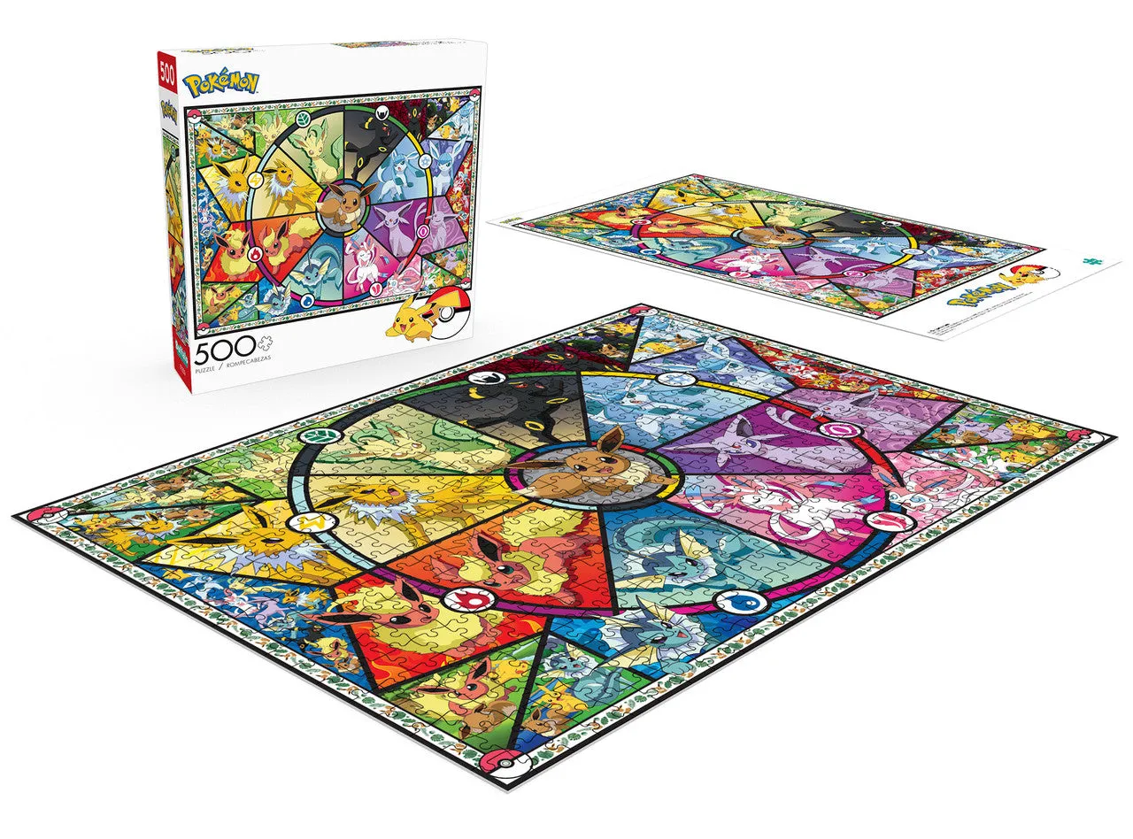 Buffalo Games Pokemon Eevee puslespil 500 brikker glasmosaik