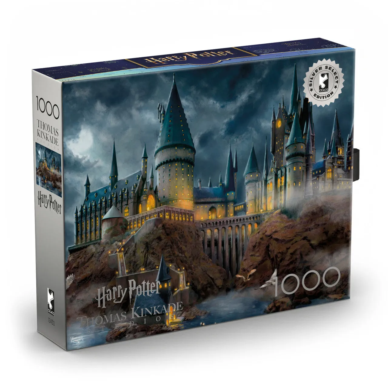 Ceaco Silver Select Hogwarts Castle puslespil 1000 brikker måneskin