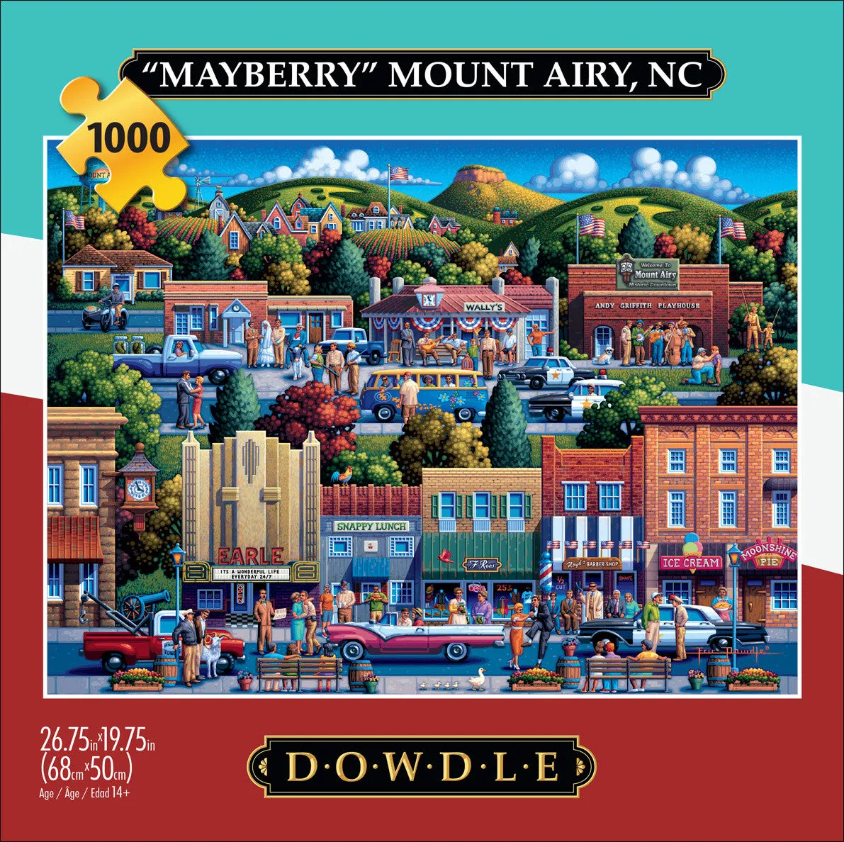 Buffalo Games Dowdle Mt Airy NC Mayberry 1000 puslespil by