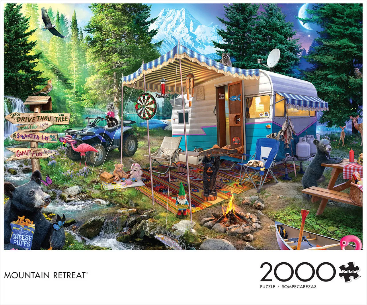 Buffalo Games Mountain Retreat puslespil 2000 brikker hytte