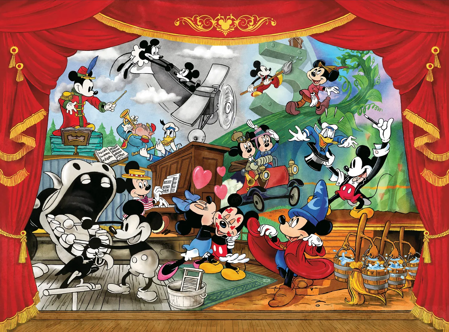 Buffalo Games Silver Select Mickey Through the Years puslespil 1000 brikker Disney