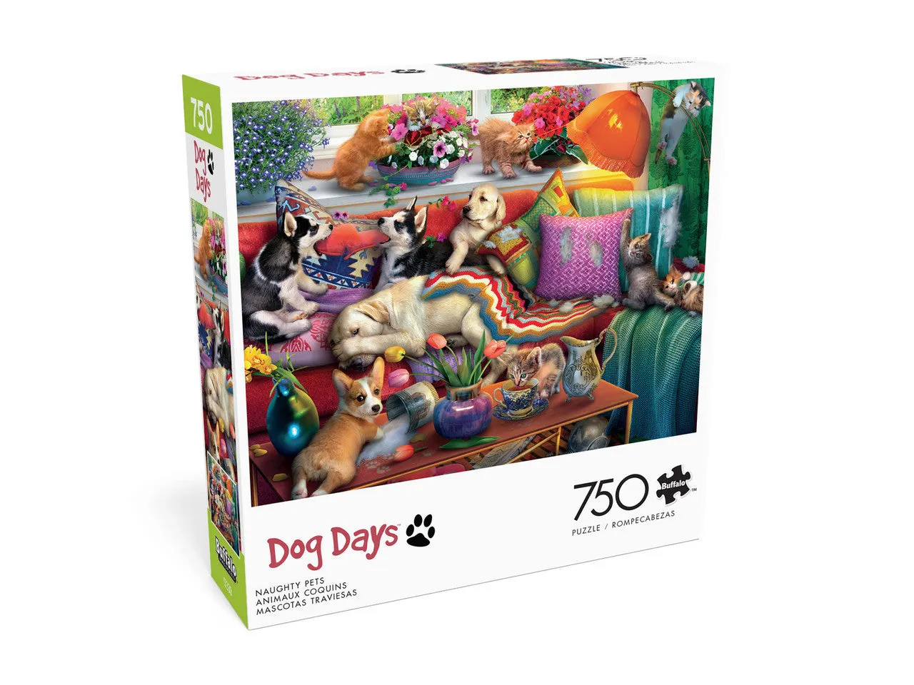 Buffalo Games Dog Days Naughty Pets puslespil 750 brikker hunde