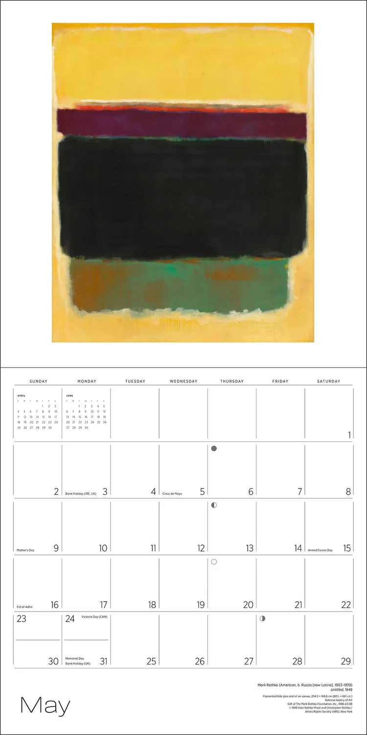 Pomegranate Rothko 2027 vægkalender abstrakt