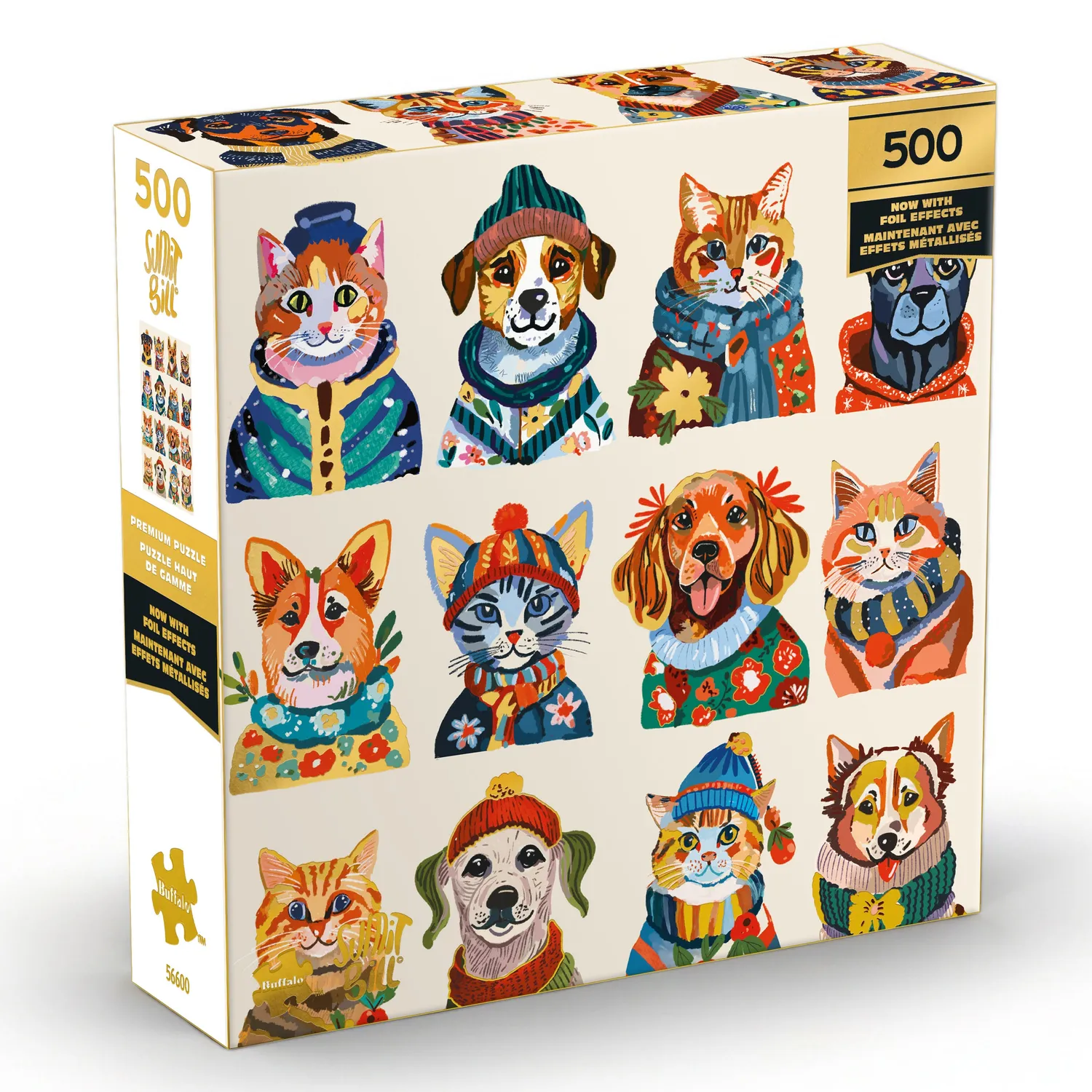 Buffalo Games Gold Dressy Dogs puslespil 500 brikker hunde