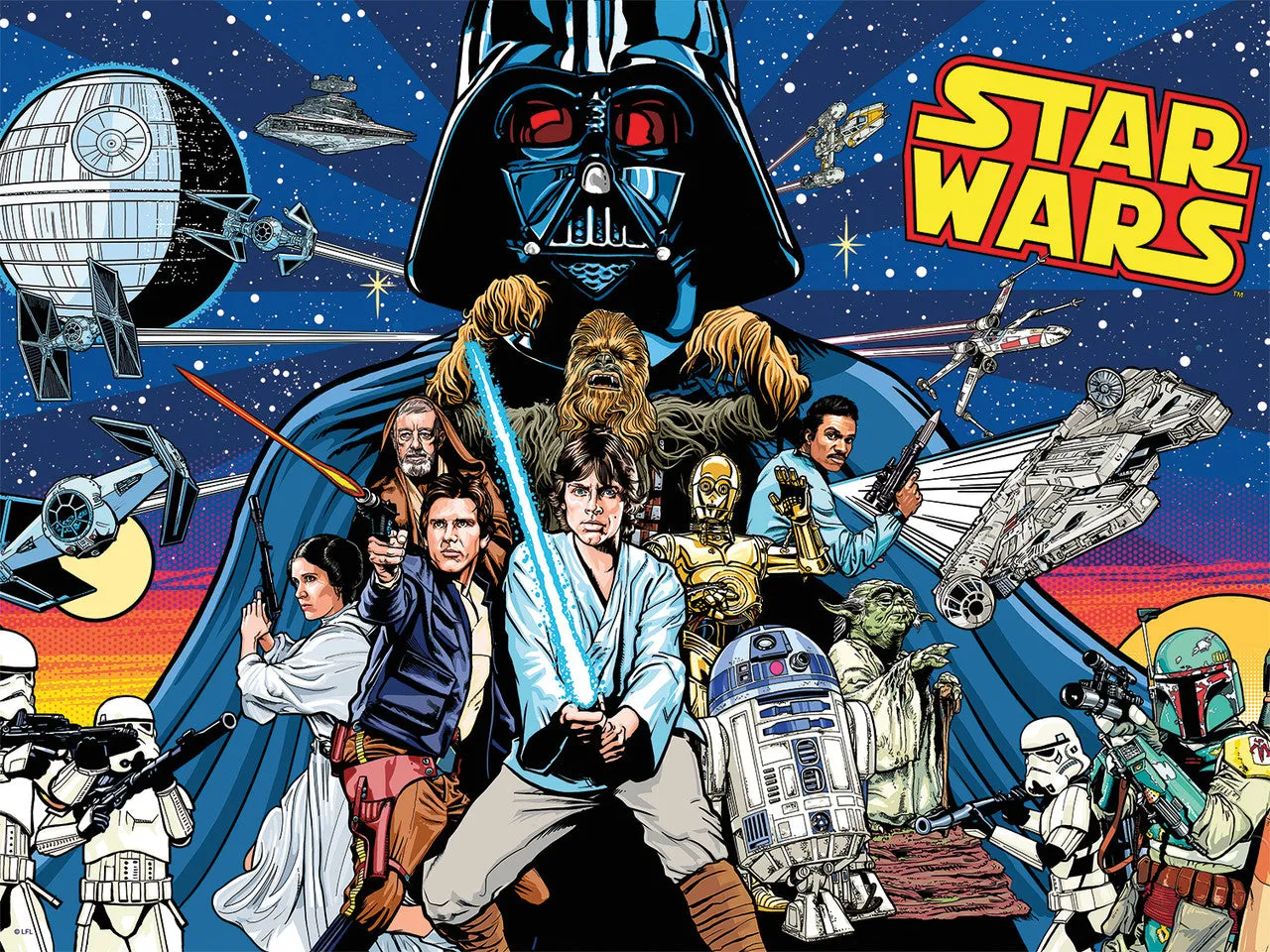 Buffalo Games Star Wars Comic Pinball puslespil 400 brikker familie