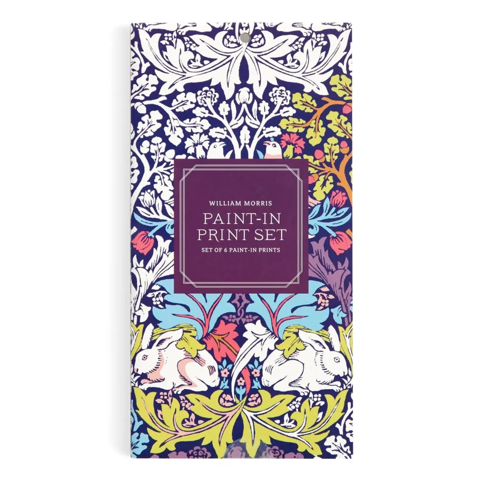 Galison William Morris Paint-In malesæt 6 kort blomster