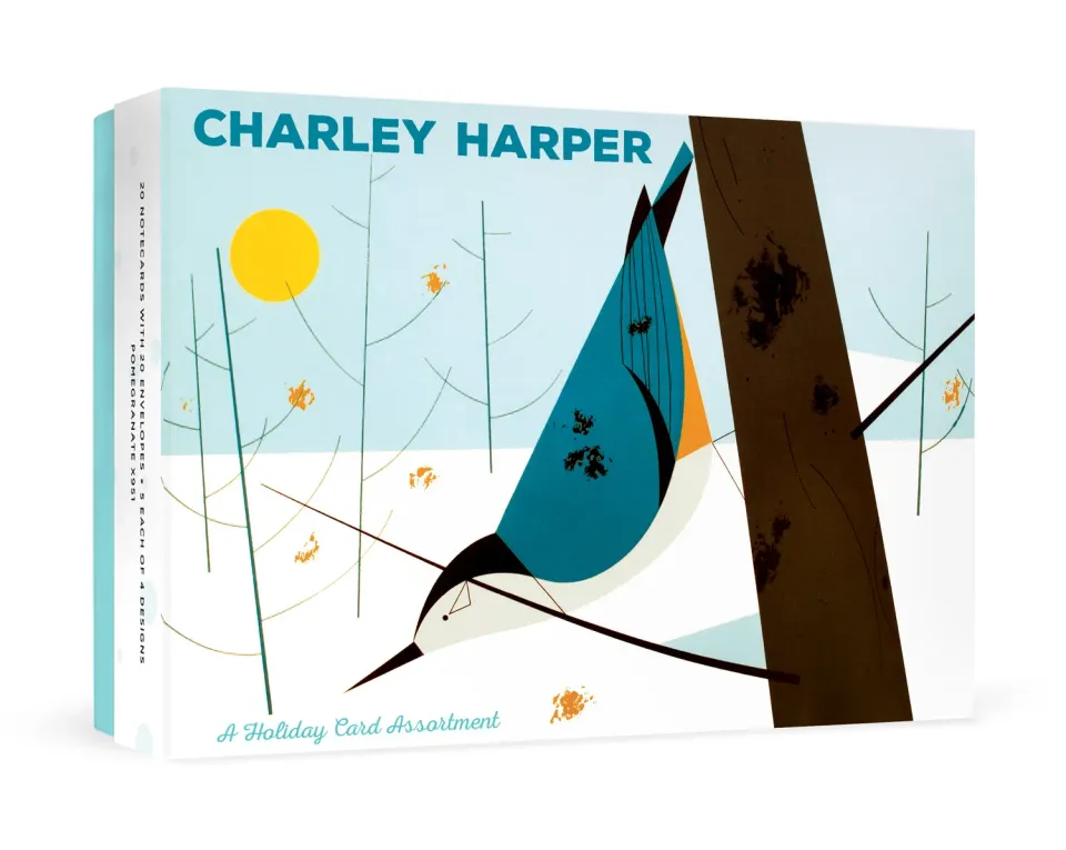 Pomegranate Charley Harper Birds julekort 20 stk vinterfugle