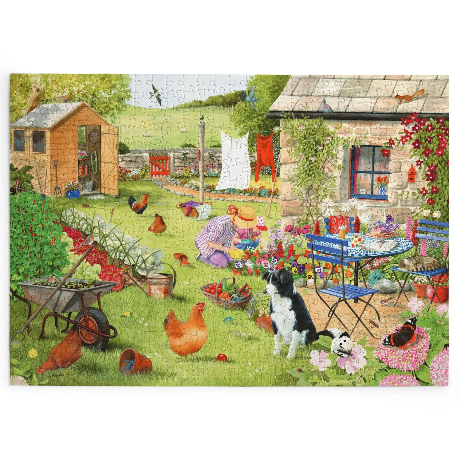 House of Puzzles BIG 500 Grandma's Garden puslespil blomster