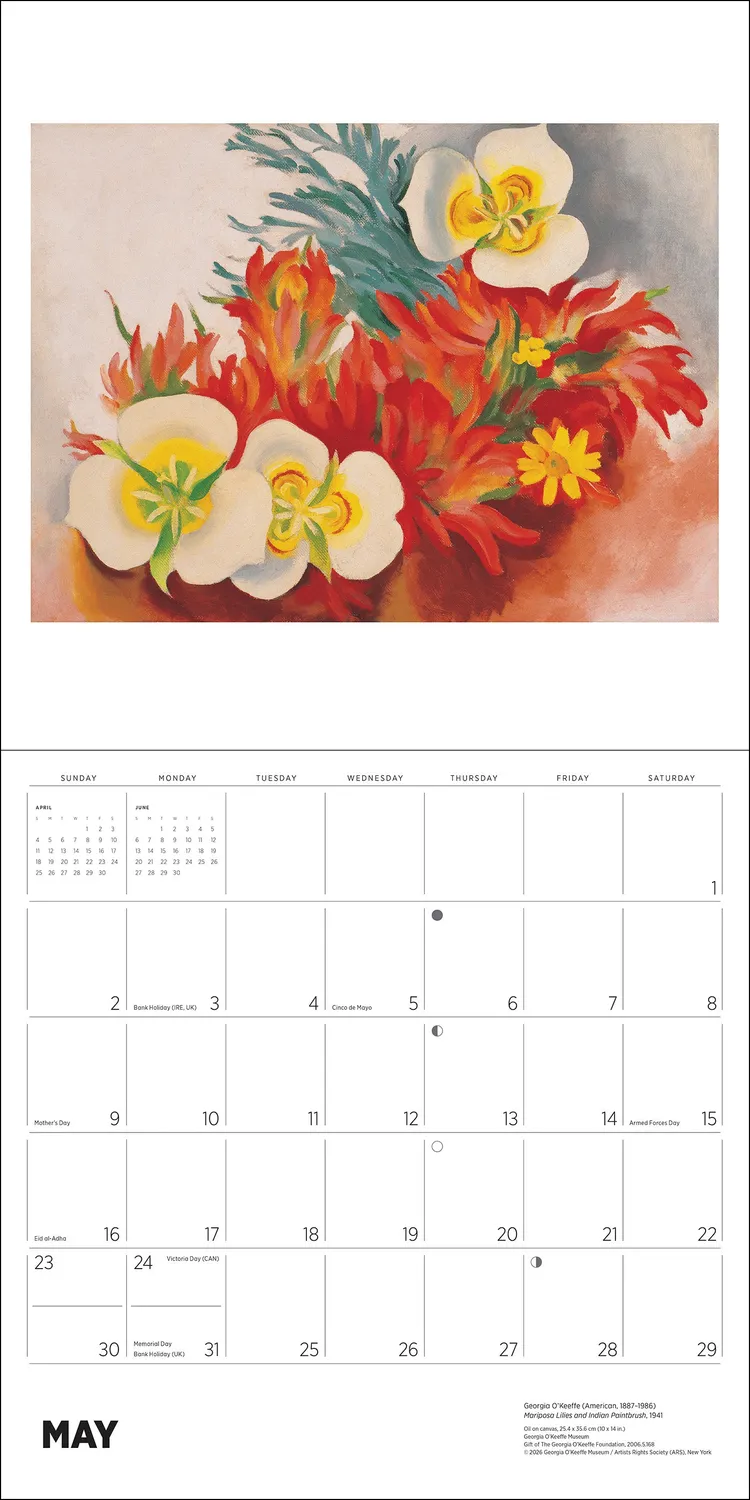 Pomegranate Georgia O’Keeffe 2027 vægkalender blomster