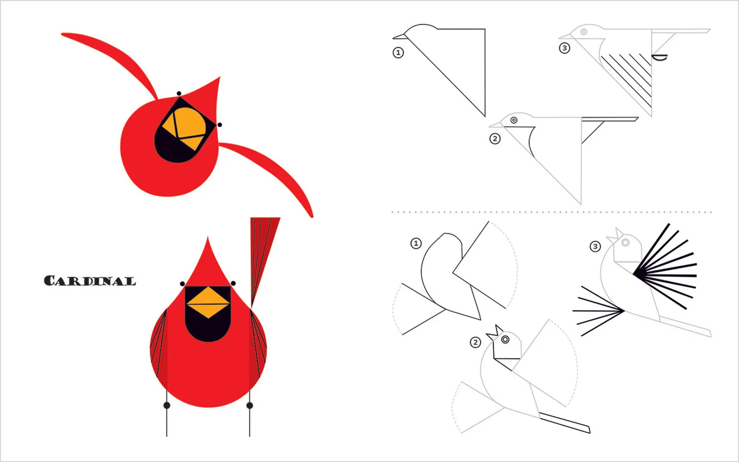 Charley Harper How to Draw 28 Birds skitsebog fugle