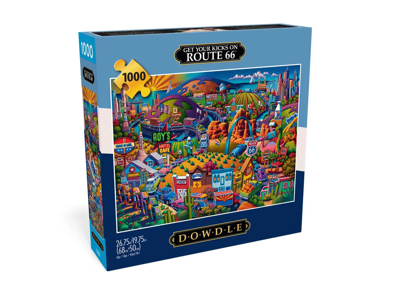 Buffalo Games Eric Dowdle Get Your Kicks on Route 66 puslespil 1000 brikker