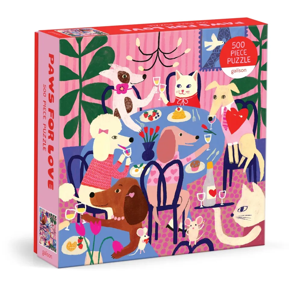 Galison Paws for Love puslespil 500 brikker hunde katte