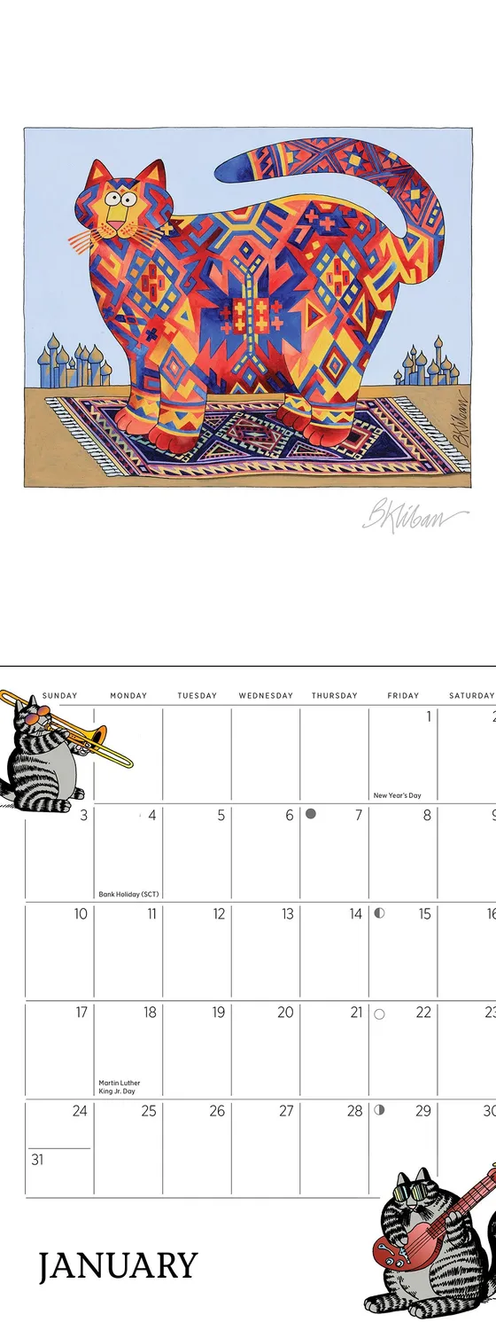 B. Kliban CatCalendar 2027 minivægkalender katte