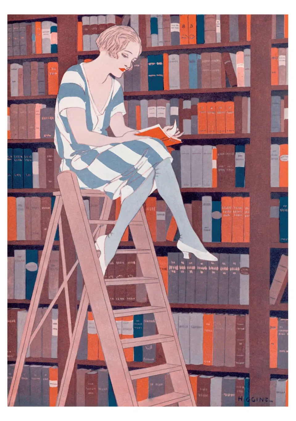 Pomegranate Reginald Higgins The Blue Stocking kort enkelt
