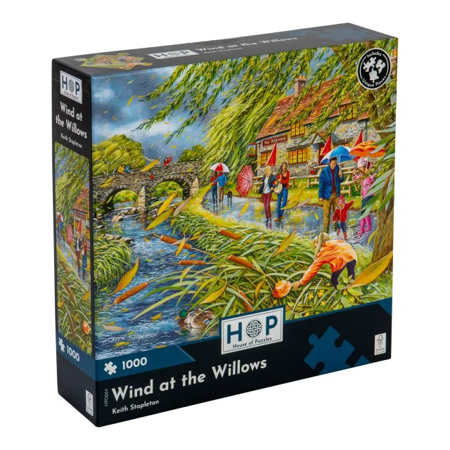 House of Puzzles Wind at the Willows puslespil 1000 brikker natmotiv