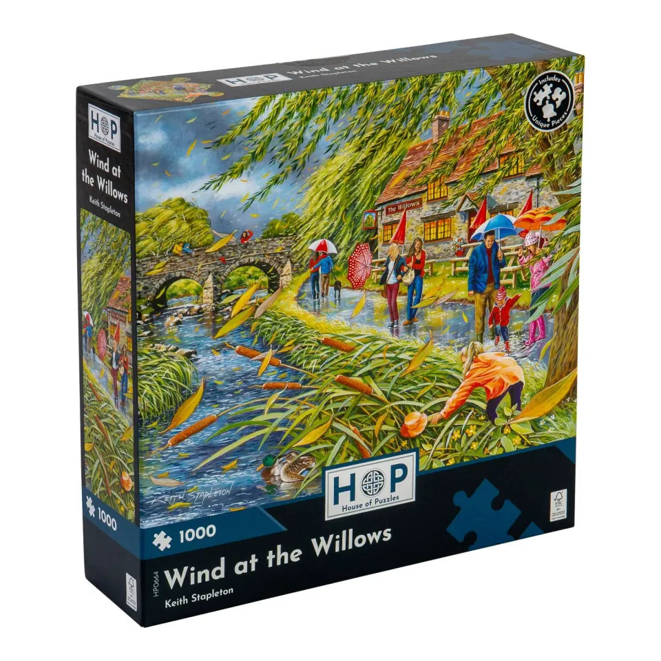 House of Puzzles Wind at the Willows puslespil 1000 brikker natmotiv