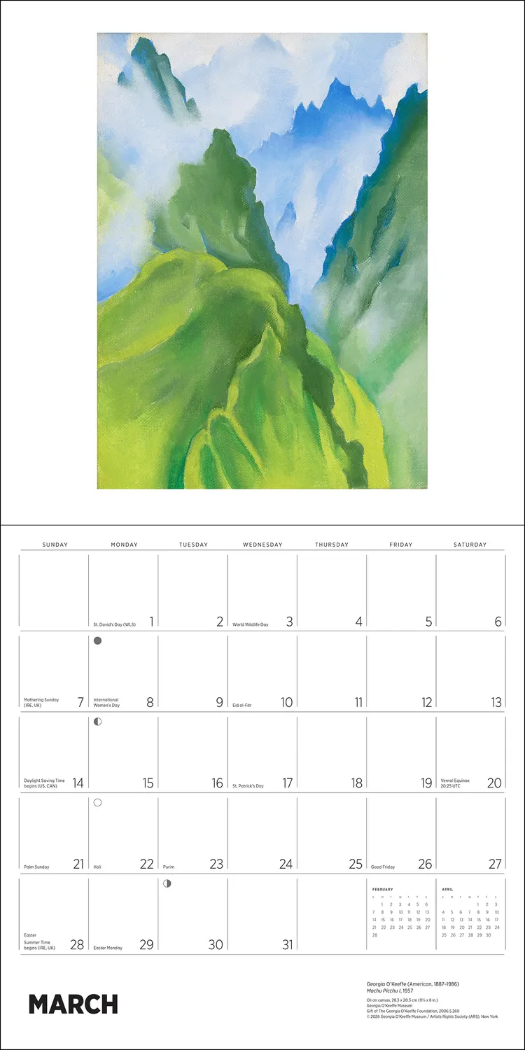 Pomegranate Georgia O’Keeffe 2027 vægkalender blomster